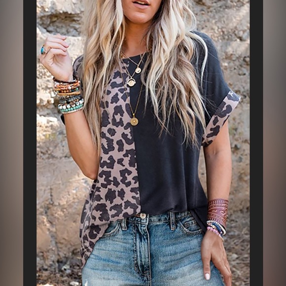 #30 Black & Half Leopard Top - Picture 6 of 6